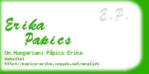 erika papics business card