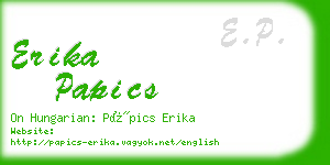 erika papics business card